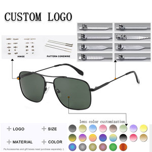 Unisex Rectangle Pilot Sunglasses Full Rim Metal Frame UV400 Protection for Outdoor Activities Adult - Product Image 2