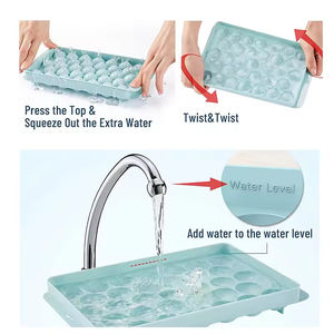 TOP Seller BPA Free <strong>Plastic</strong> <strong>Mini</strong> Round Ice Ball Maker Mold Flexible Ice Cube Tray with Lid and Scoop Ice Cream Tools - Product Image 4