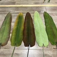 Feuilles de bananier artificielles EG-J139 au toucher réel, fausse verdure tropicale pour la décoration murale de mariage