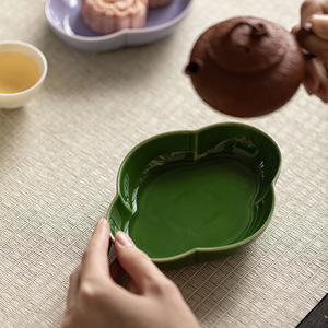 <b>Ceramic</b> Fruit <b>Plate</b> Oval Porcelain Wedding Tea Tray Chinese Pastry Dish Zen Teapot Holder - Product Image 4