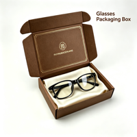 Boîte d'expédition en papier kraft brun avec logo personnalisé, boîte d'emballage pour lunettes de vue, lunettes de soleil, lunettes