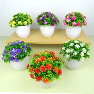 Nordic simulation small plastic floral potted plants indoor home office living room desktop decoration artificial flowers