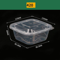 Récipient de nourriture carré jetable en plastique sûr pour micro-ondes Conteneurs de préparation de repas livraison Récipients de nourriture en plastique avec couvercles à emporter