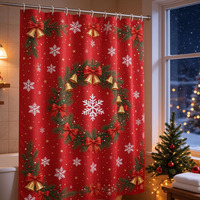 Rideaux de Douche Modernes et Festifs pour les Fêtes avec Oeillets et Crochets en Laiton, Décoration de Salle de Bain Imperméable, Fournisseurs OEM Personnalisés en Gros