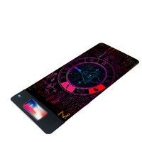 Tapis de souris de jeu RGB avec charge sans fil rapide 15W pour la maison et le bureau, avec support de téléphone pliable, design doux et antidérapant