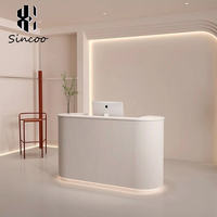 Comptoir de caisse simple et moderne en bois pour salon de beauté, petit comptoir personnalisé de luxe léger pour salon de manucure, hôtel, hôpital