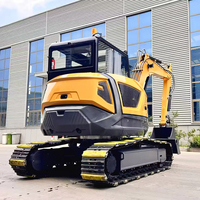 Excavatrice sur chenilles de haute qualité CE EPA Euro 5, moteur 6,5 tonnes, mini-pelle agricole de taille moyenne, application multi-scénarios, micro-pompe à moteur