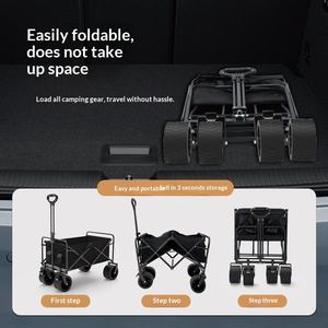 عربة تخييم خارجية قابلة للطي، عربة تسوق متنقلة بفتحة خلفية، عربة تسوق محمولة كبيرة السعة - Product Image 4