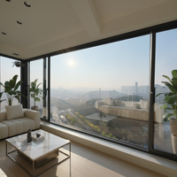 Ventanas Corredizas Laterales Panorámicas de Aleación, Resistentes al Viento, Insonorizadas, con Vidrio Templado para Uso en Dormitorios de Casas Modernas