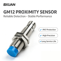 Capteur de proximité inductif GM12 M12, montage non encastré, distance de détection 8 mm, IP67, interrupteur métallique industriel