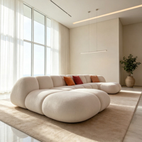 Canapé modulaire Cloud Bubble Boucle, canapé sectionnel incurvé en tissu Teddy pour salon de villa, mobilier de maison