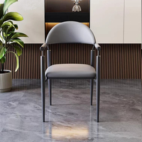 Restaurant de luxe moderne 4 6 8 Ensemble de chaises de salle à manger Hôtel Cuisine Café Cuir Métal Banquet Véranda Traiteur avec accoudoir Design