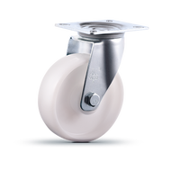 Roue pivotante à frein VIMA Heavy Duty de 5 pouces en PA blanc, capacité de 200 kg, pour chariot industriel, certifiée EN12532