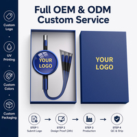 Ensemble cadeau de câbles USB 3 en 1 personnalisés et modernes avec boîte à impression UV, cadeaux promotionnels d'entreprise, souvenirs, branding pour salons professionnels