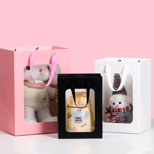 Túi Quà Tặng với cử<span class=keywords><strong>a</strong></span> sổ rõ ràng bó hoa trong suốt Túi Quà Tặng Tote Túi giấy để đóng gói quà tặng mua sắm - Product Image 2