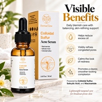 Sérum Visage Anti-Imperfections et Anti-Acné au Soufre Colloïdal Fermenté, Niacinamide et Acide Salicylique pour le Contrôle des Pores et du Sébum