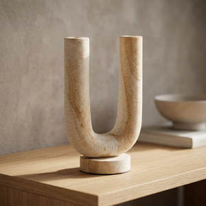 WOODGRANDLIVING Jarrón de Piedra Moderno Hecho a Mano, Flor Artificial Impermeable para Hogar, Jardín y Bodas - Product Image 3