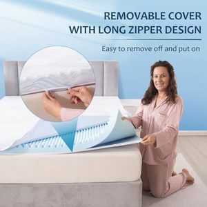 Surmatelas en mousse à mémoire de forme rafraîchissante King Size Soulagement de la pression Certifié OEKO-TEX Couverture de surmatelas extra épaisse Hôtel Chambre à coucher - Product Image 3