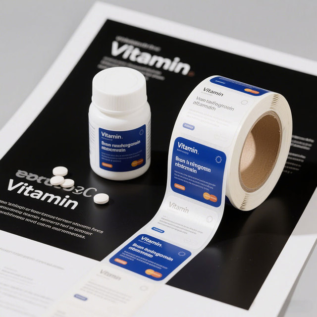 Wholesale Vitamin Medicine Bottle Stickers Matte Sliver Pet Label Waterproof Pill Bottle Packaging Labels