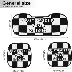 Custom Full Set Auto Seats Cushion <b>Car</b> <b>Interior</b> Accessories Seat Cushion Three-piece Set Universal - Product Image 2