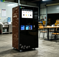 Distributeur automatique de café sur pied à grand écran, distributeur automatique de café en libre-service