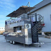 Remorque de restauration à deux étages, remorque de camion de nourriture avec terrasse, remorque de bar à cocktails mobile à vendre