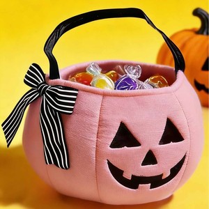 Bolsa de Calabaza de Peluche con Lazo para Niños, Cubo de Almacenamiento de Dulces para Halloween, Festival de Fantasmas, Fiesta, Disfraz - Product Image 5