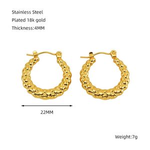 Pendientes Colgantes Geométricos <span class=keywords><strong>C</strong></span> de Acero Inoxidable Chapado en Oro de 18k, Estilo Francés, Joyerí<span class=keywords><strong>a</strong></span> de <span class=keywords><strong>Moda</strong></span>, Pendientes de Aro para Mujer - Product Image 2