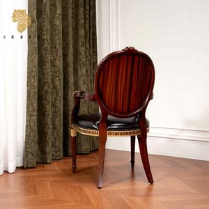 <span class=keywords><strong>Fauteuil</strong></span> de luxe de style <span class=keywords><strong>Louis</strong></span> <span class=keywords><strong>XVI</strong></span>, sculpté à la main en acajou massif avec finition dorée, revêtement en cuir velours rouge pour villa - Product Image 3