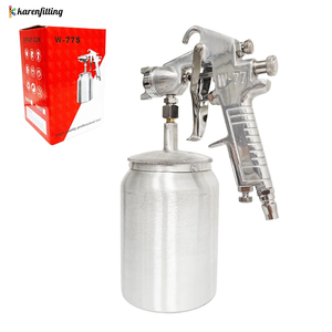 Pistolet de pulvérisation pneumatique W-77S pour laque et peinture, avec pot en plastique, pour peinture marbrée et réservoir sous pression - Product Image 2