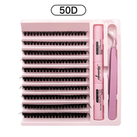 Kit de Cils Artificiels DIY Effet 3D-5D, Style Épais et Volumineux, Fibre Synthétique 30D/40D/50D, Faits Main