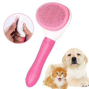 Self Cleaning Dog Bath Grooming <b>Pet</b> Slicker <b>Brush</b> and Combs Easy to Use Plastic Simple Design Dog Hair Remover - Product Image 1