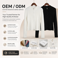 Cardigan en tricot pour femme, coupe slim, à capuche, double fermeture éclair, pull court, automne et hiver