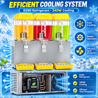 Distributeur de boissons froides commercial 16L*3, économie d'énergie, robinets en acier inoxydable, tuyaux de refroidissement en cuivre rouge de qualité supérieure