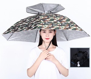 Vente en gros Parapluie de pêche adulte <span class=keywords><strong>grande</strong></span> <span class=keywords><strong>taille</strong></span> chapeau parapluie à sangle réglable à double couche - Product Image 2