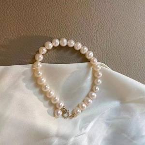 Antique Style Natural Freshwater Pearl <b>Bracelet</b> 5-6mm Round with High Gloss Slightly Flawed Domestic <b>Lucky</b> Charm Decoration - Product Image 2