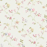 Wallpaper Anti Air Seamless Custom untuk Kamar Tidur Anak Perempuan dan Ruang Tamu, Kain Dinding Berlapis Motif Bunga Kecil dengan Desain Modern