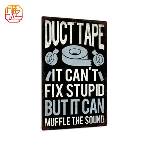 Insegna in metallo divertente e sarcastica per la decorazione della man cave o del bar, il nastro adesivo IT non può riparare l'ingegno, ma IT può smorzare il suono, 12x8 pollici - Product Image 1