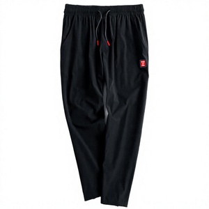 Black <b>Harem</b> Pants With Drawstring Waist Loose Fit Ankle-Length Streetwear Style Solid Color Pocket Design Pants & <b>Trouser</b> - Product Image 1