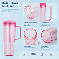 40 oz PC plastic tumbler met rietje en handvat, gepersonaliseerde bekers, tumblers groothandel, bulk, lekvrije tumbler