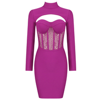 Robe moulante élégante et sexy pour femme, style décontracté, avec patchwork transparent et dentelle, idéale pour les cocktails et événements formels