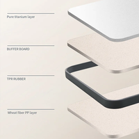 Ensemble de 3 planches à découper en titane, double face, titane pur/PP de qualité alimentaire, planche à découper pour la cuisine, facile à nettoyer, grande taille