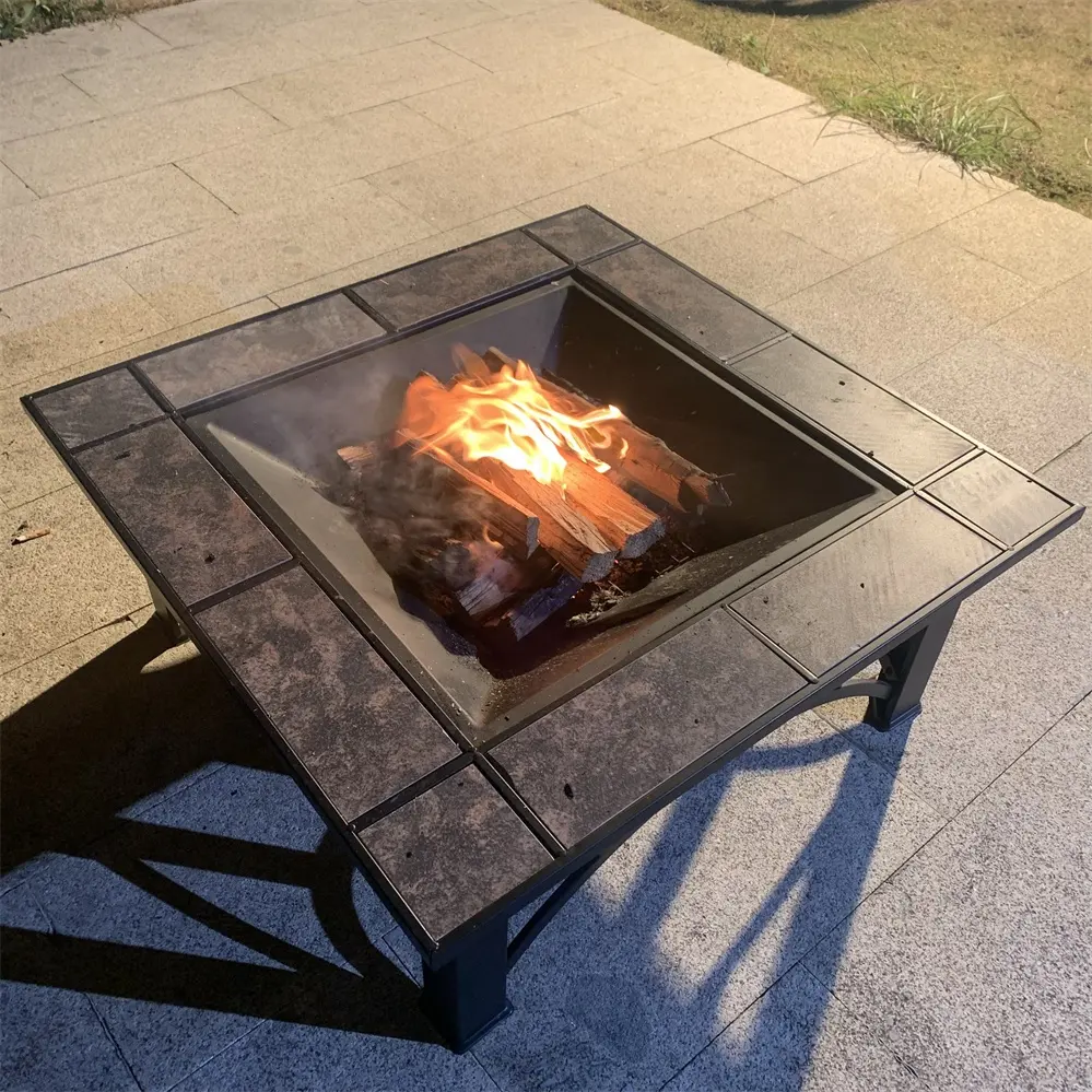 32In Vierkante Tafel Keramische Tegels Achtertuin Patio Tuin Kachel Hout Brandende Open Haard