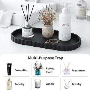 Oval Silicone Bathroom Vanity Tray For Soap <b>Candles</b> Decor Kitchen Desktop Organization - Product Image 5