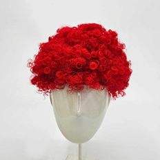 Perruque de costume rouge coquelicot bombe à quatre coupes Perruques de cheveux Pogle drôles - Product Image 1