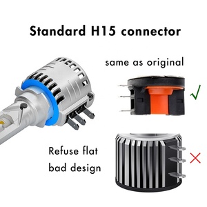 Nouveau 100W H15 Retrofit LED Ampoule Plug and Play Super Canbus Original H15 Connecteur LED Phare avec 20W DRL <span class=keywords><strong>pour</strong></span> Éclairage de Voiture - Product Image 4