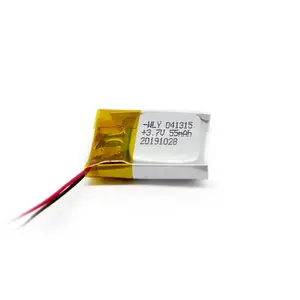 Super mini battery 55mah 50mah 40mah 35mah 30mah 30mah 3.7V lithium polymer battery 401315 with long life cycle