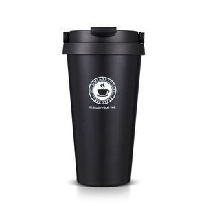 500ml Double Wall Insulated <b>Coffee</b> Mug Stainless Steel Water <b>Bottle</b> With Handle Lid - Product Image 5