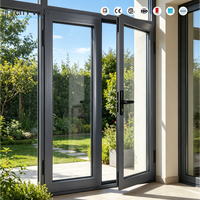 Fenêtres coulissantes en aluminium à rupture de pont thermique, insonorisées et écoénergétiques, avec moustiquaire intégrée, design moderne pour salons d'hôtels et villas