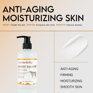 OEM miel <span class=keywords><strong>cruda</strong></span> orgánica bálsamo de carne de vaca alimentado con pasto crema nutritiva suave piel radiante loción corporal hidratante totalmente natural - Product Image 2